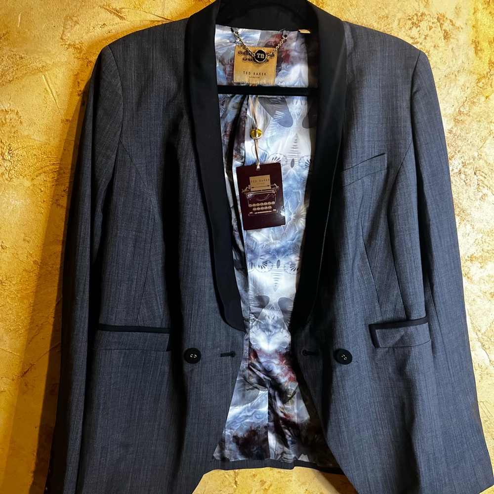 Ted Baker London Gray Blazer Suit Jacket